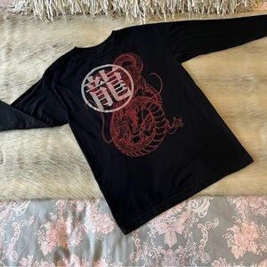 DRAGONBALL Z Black Red Graphic Long Sleeve M Shirt Anime RIPPLE JUNCTION